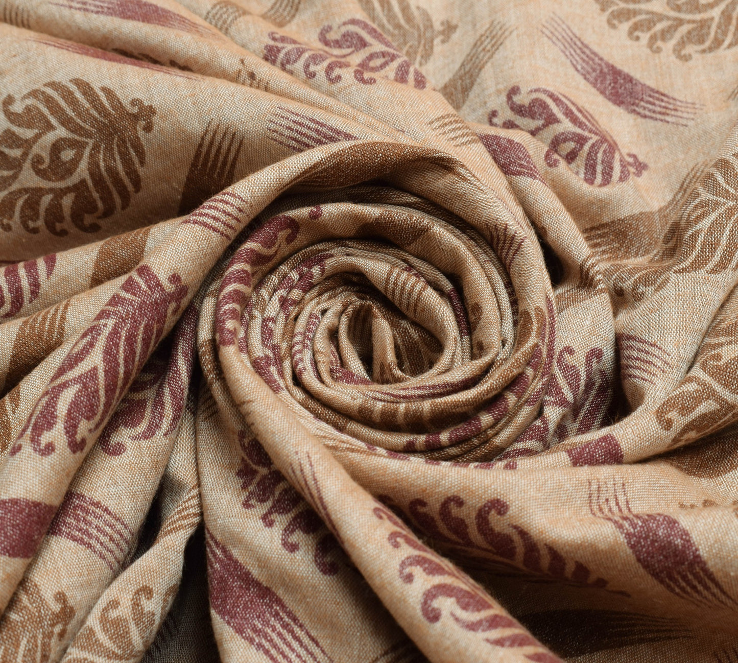 Sushila Vintage Brown Saree 100% Pure Cotton Printed Floral Soft Craft Fabric