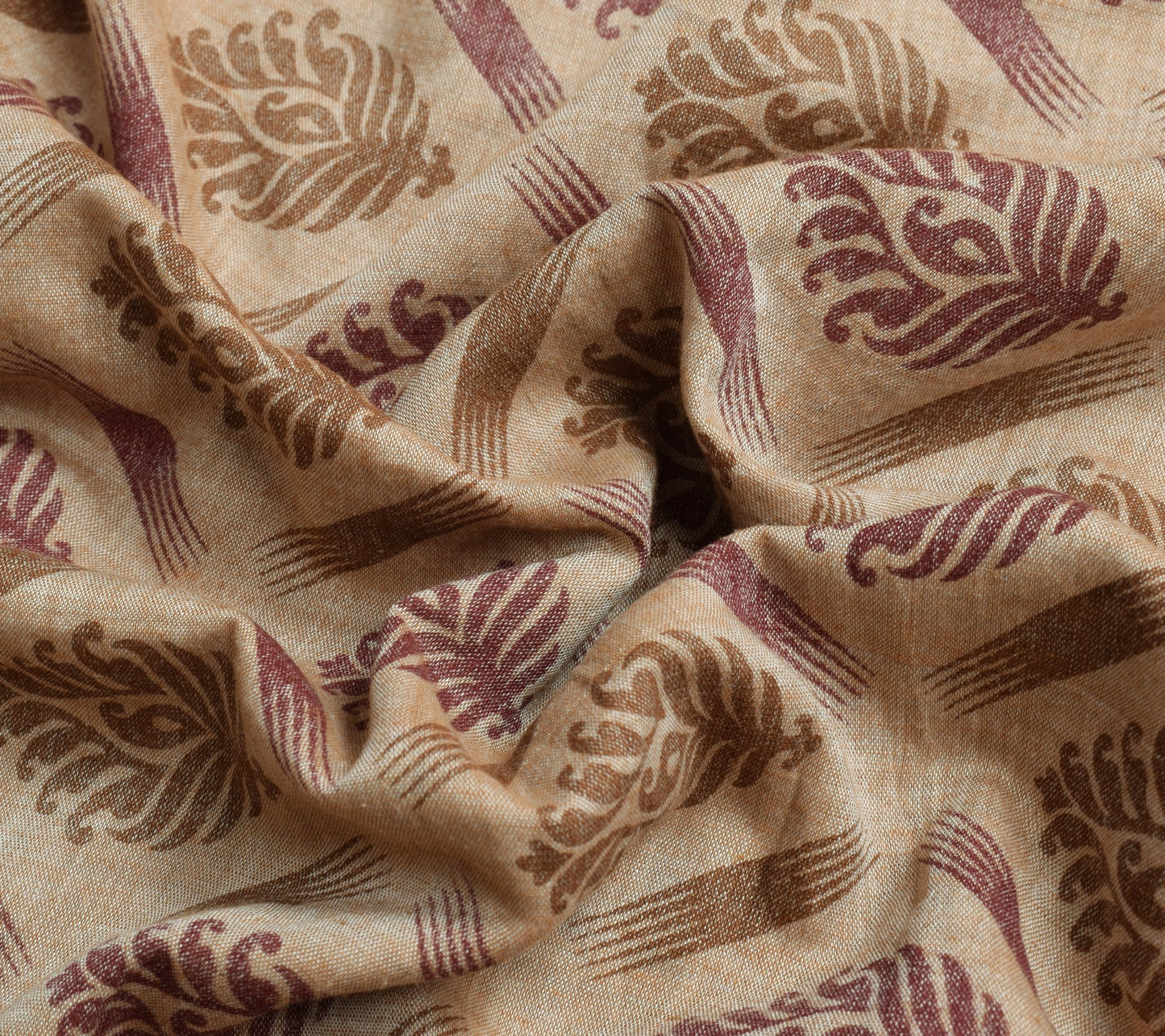 Sushila Vintage Brown Saree 100% Pure Cotton Printed Floral Soft Craft Fabric