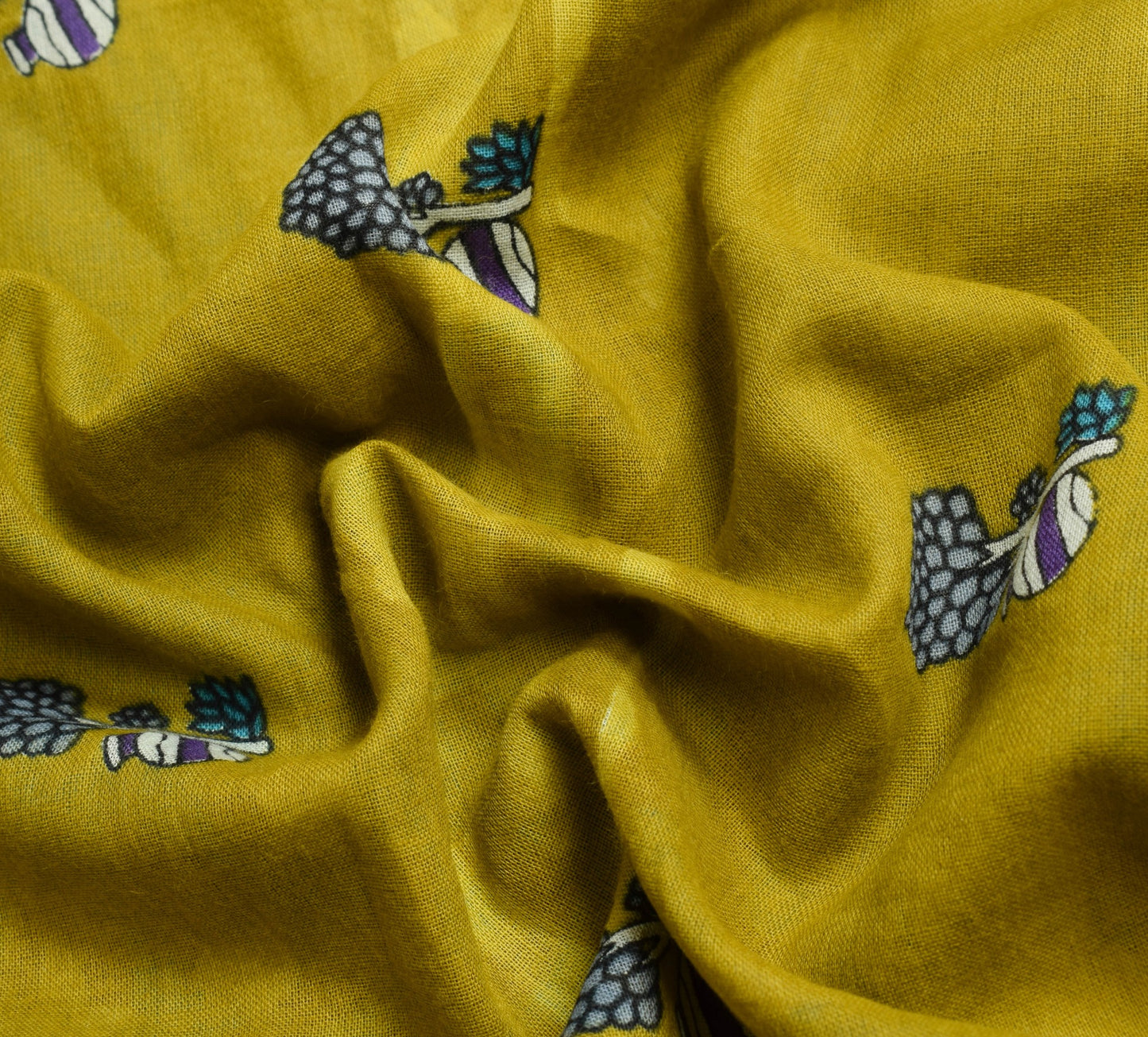 Sushila Vintage Green Women Saree 100% Pure Cotton Printed Human Craft Fabric