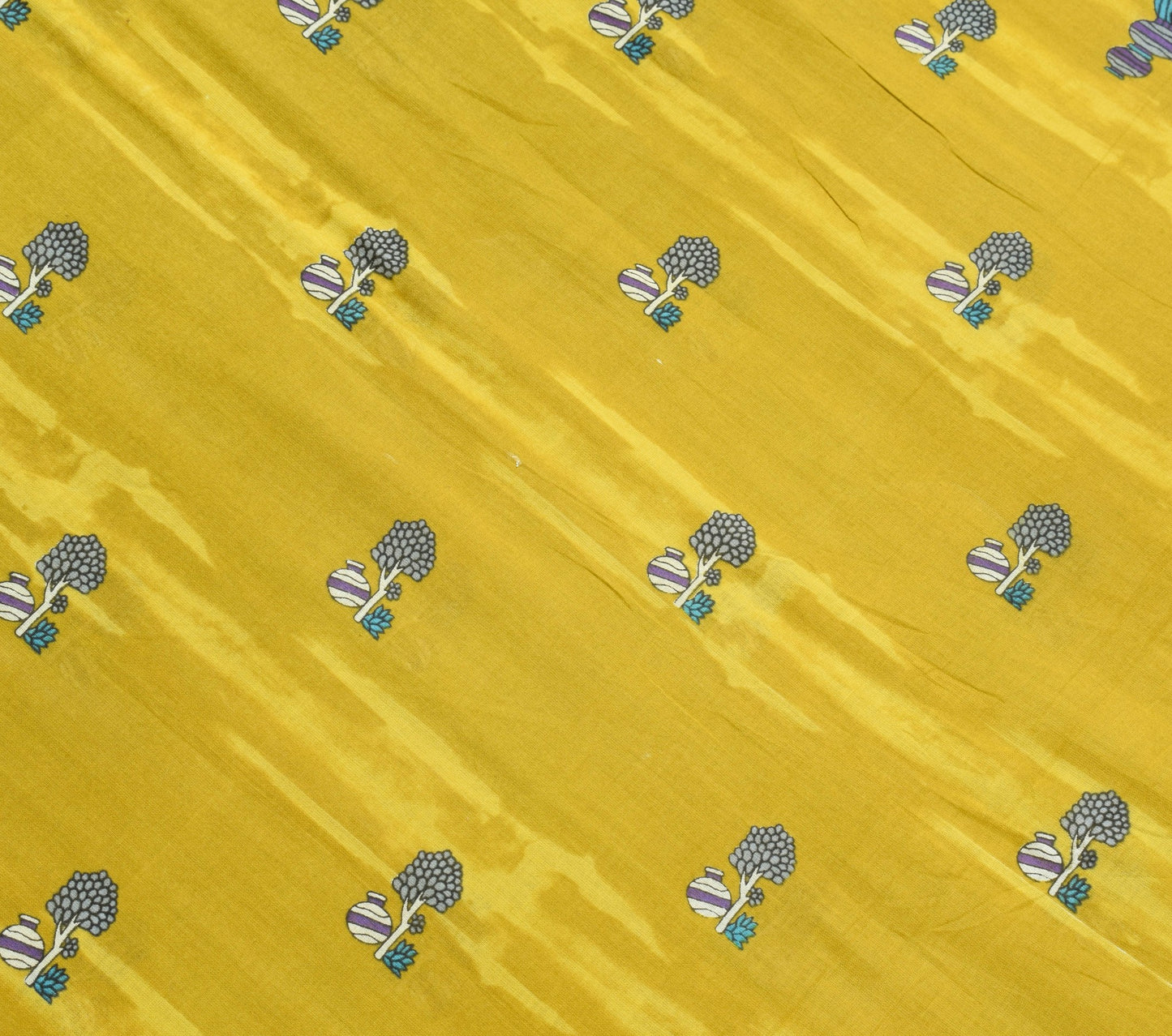 Sushila Vintage Green Women Saree 100% Pure Cotton Printed Human Craft Fabric