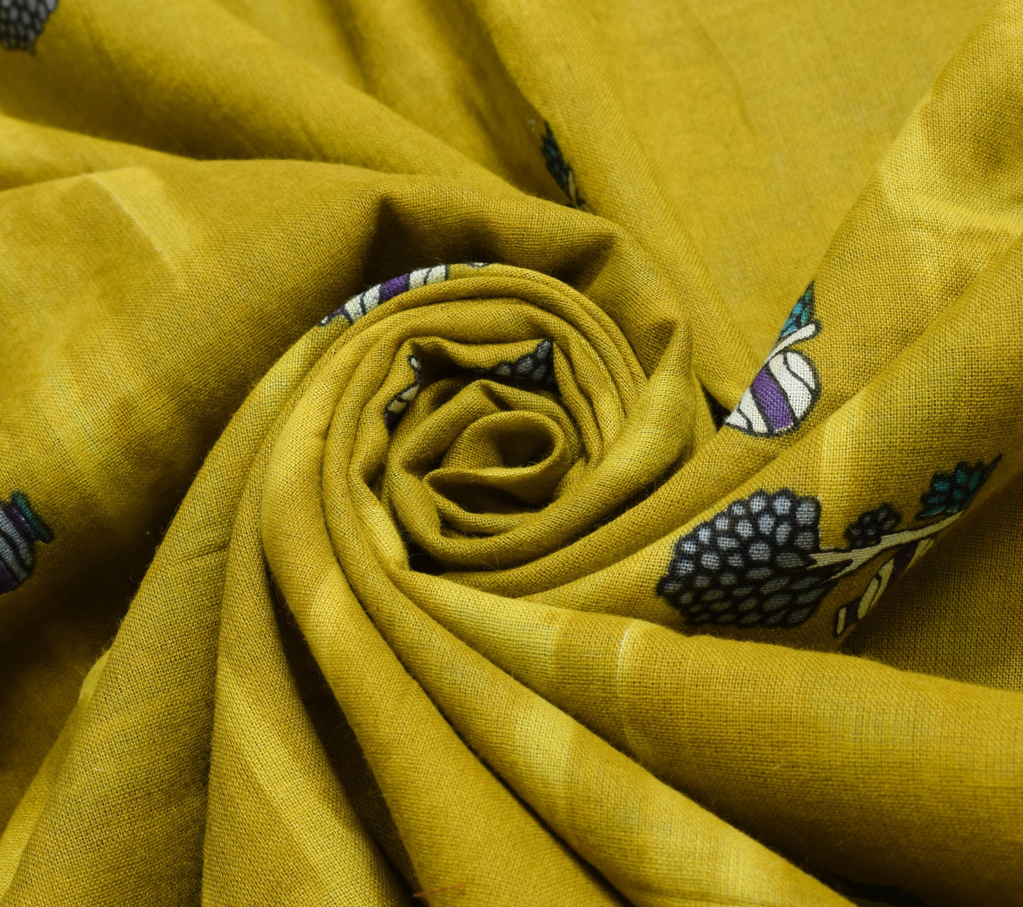 Sushila Vintage Green Women Saree 100% Pure Cotton Printed Human Craft Fabric