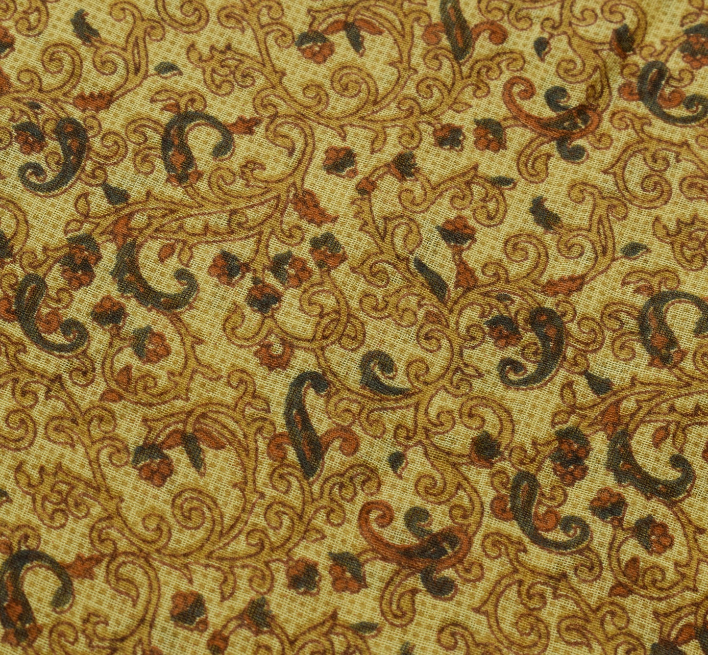 Sushila Vintage Floral Cream Saree 100% Pure Cotton Printed Soft Craft Fabric