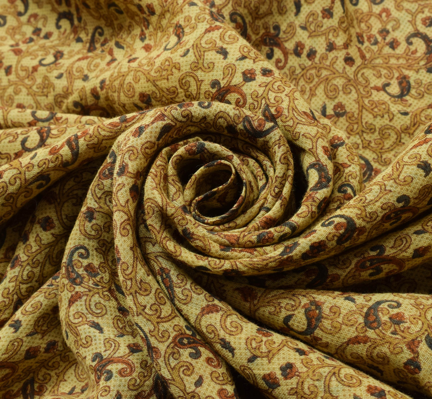 Sushila Vintage Floral Cream Saree 100% Pure Cotton Printed Soft Craft Fabric