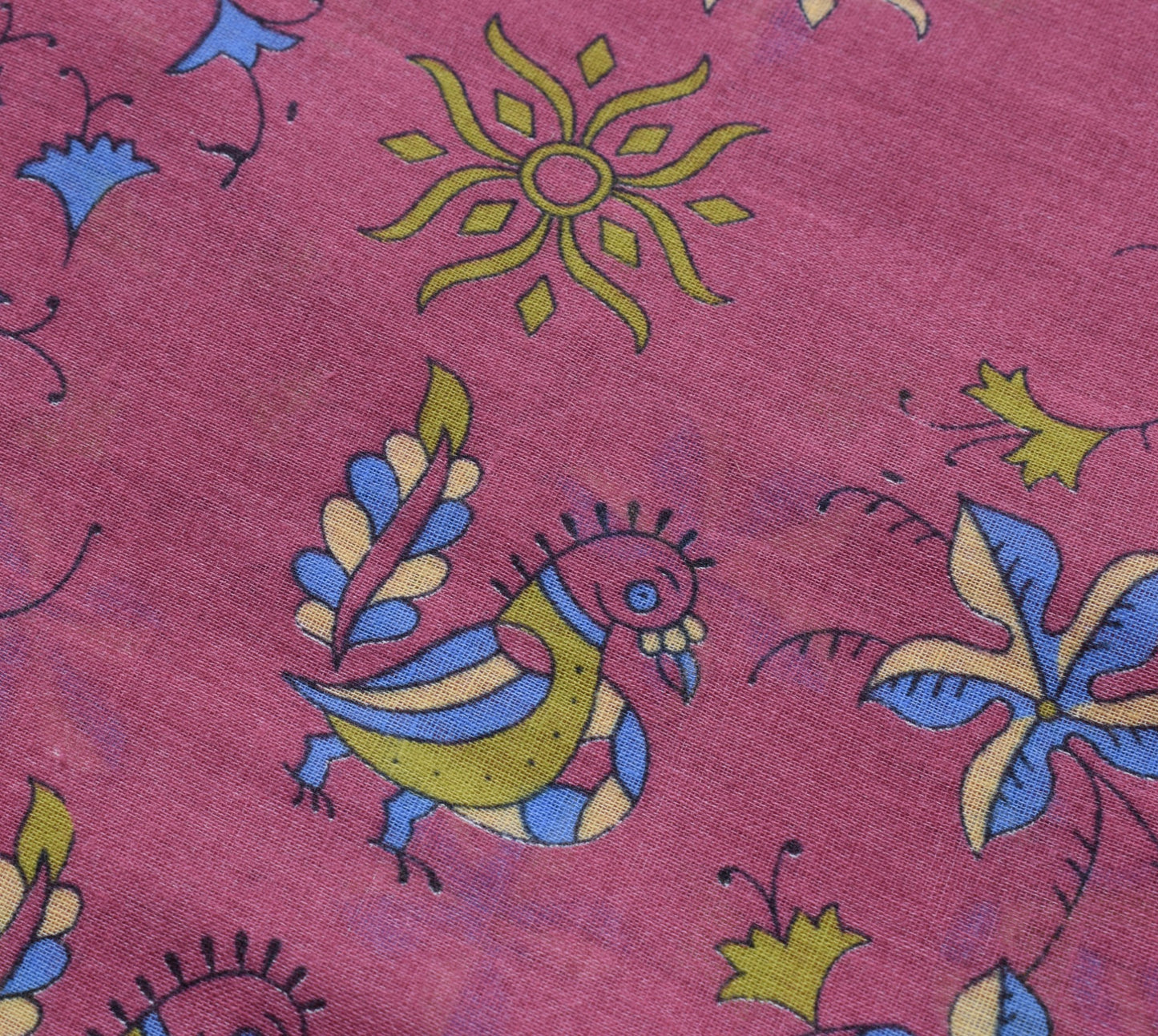 Sushila Vintage Daily Wear Saree 100%Pure Cotton Birds Printed Soft Craft Fabric