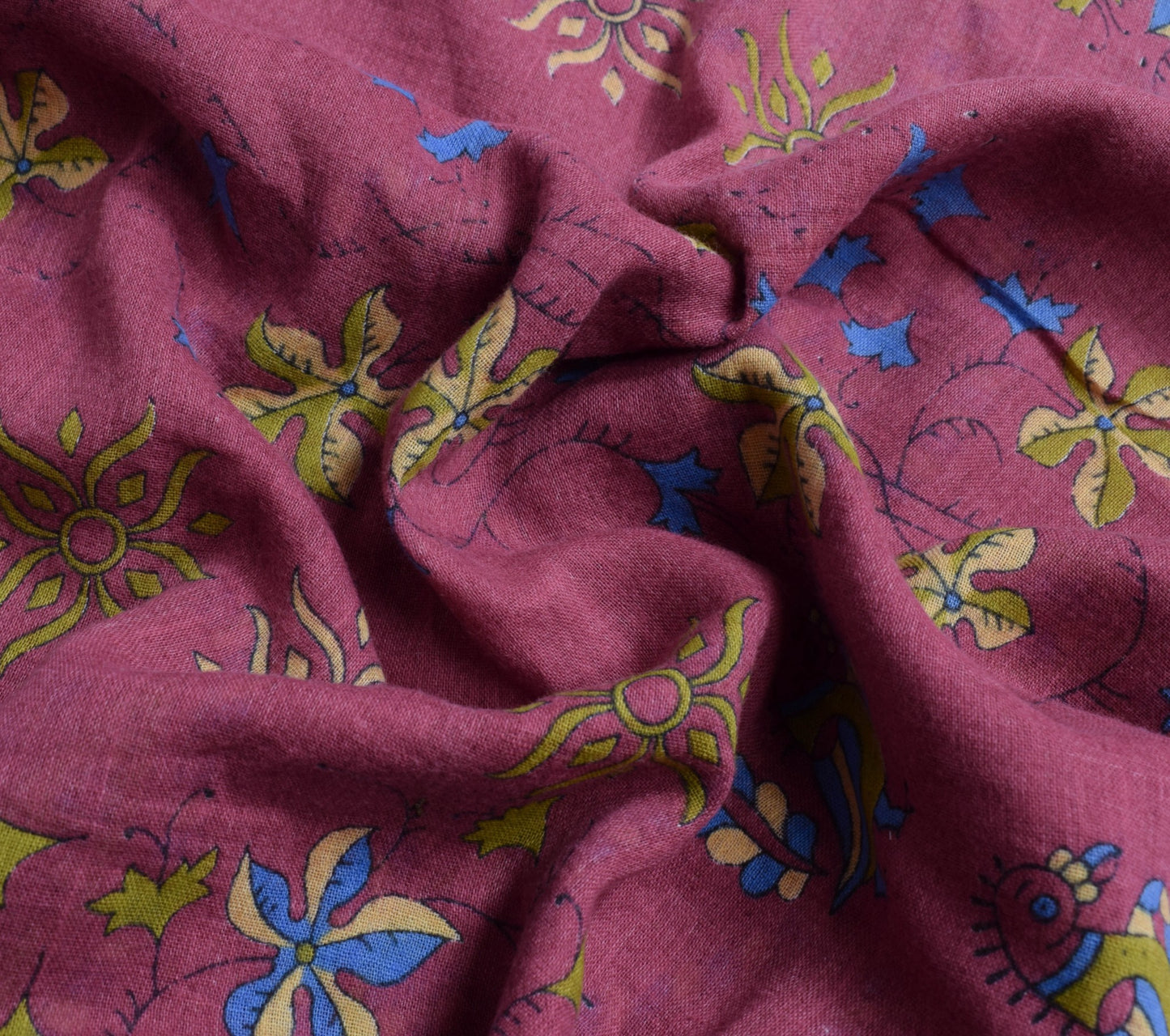 Sushila Vintage Daily Wear Saree 100%Pure Cotton Birds Printed Soft Craft Fabric