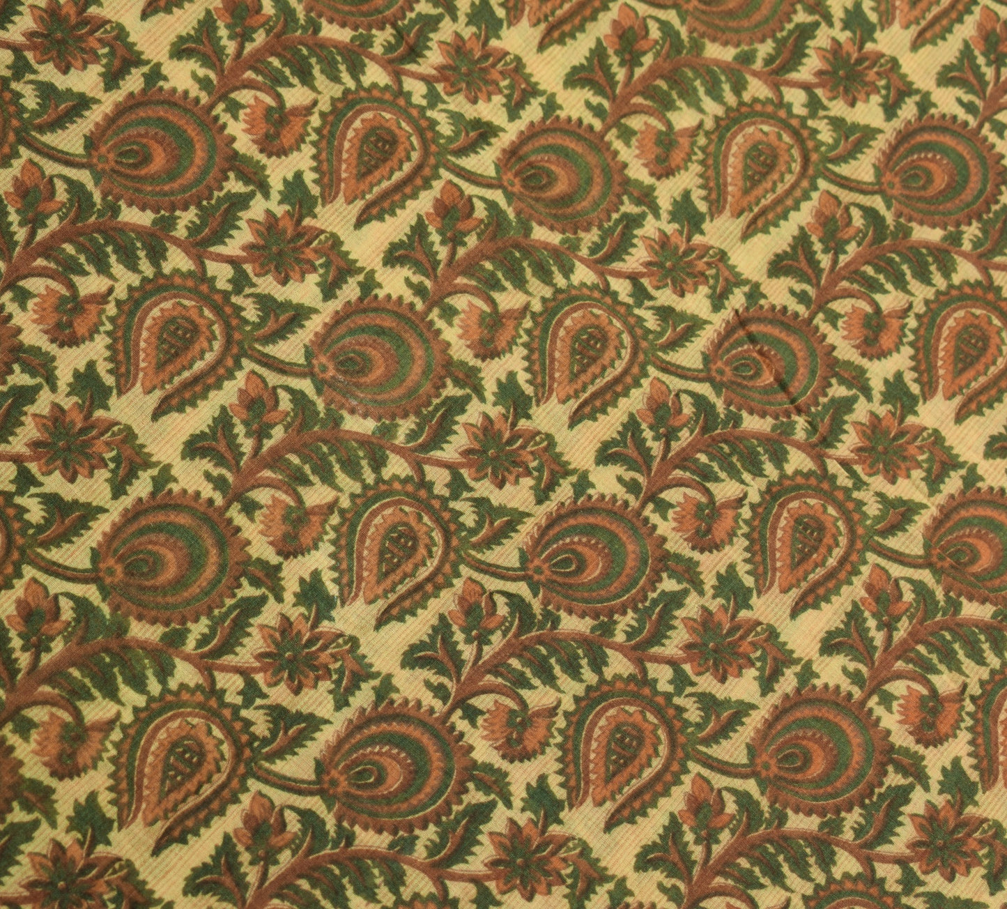 Sushila Vintage Floral Brown Saree Woven Border Pure Cotton Printed Soft Sari