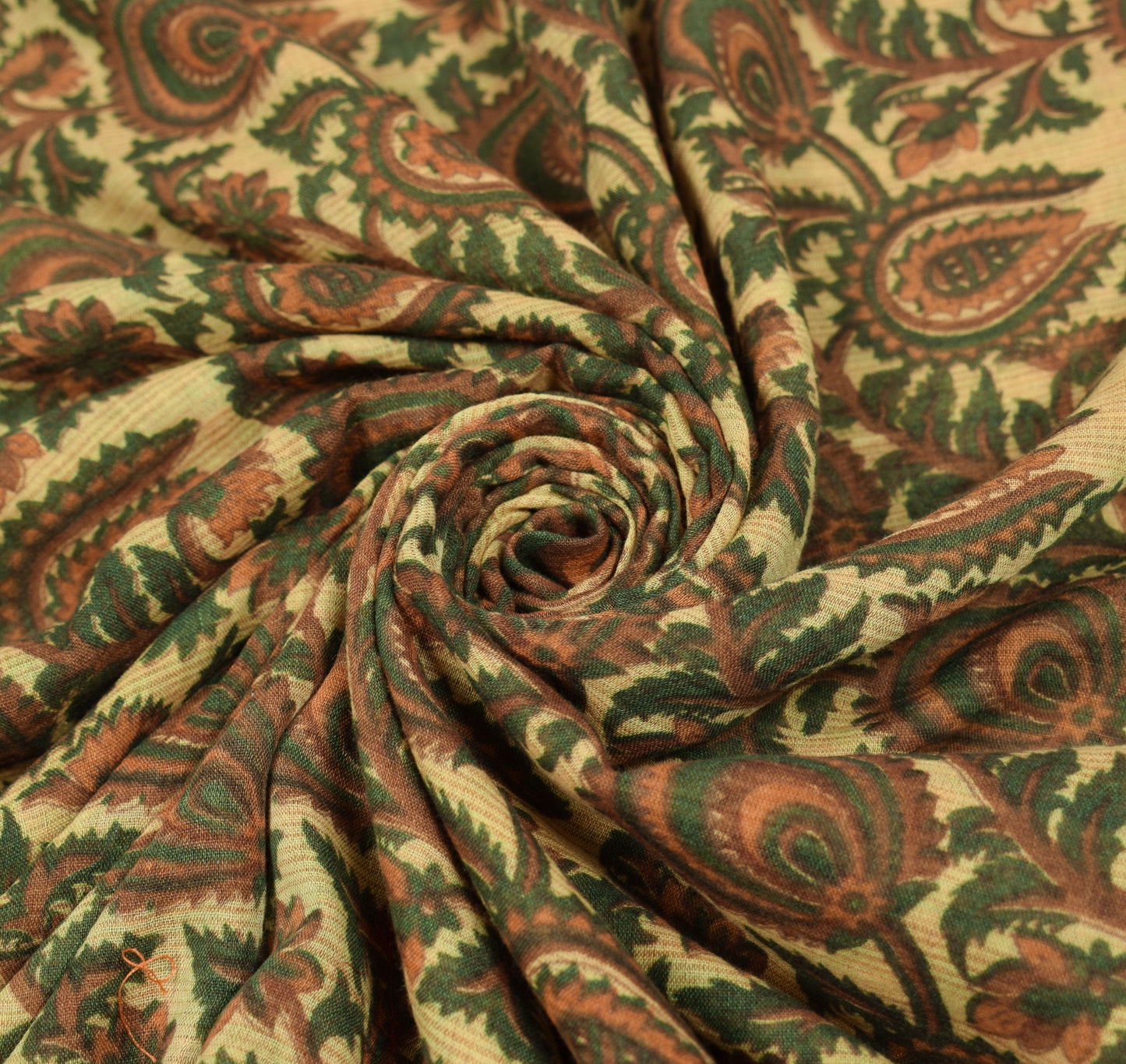 Sushila Vintage Floral Brown Saree Woven Border Pure Cotton Printed Soft Sari