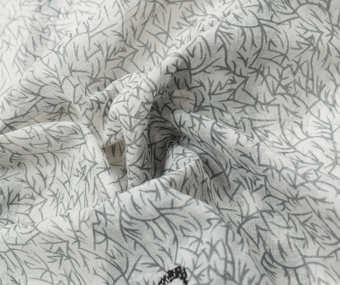 Sushila Vintage White Saree 100% Pure Cotton Printed Indian Paisley Craft Fabric