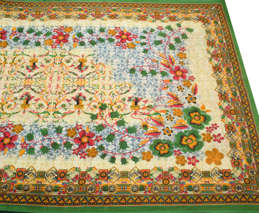 Sushila Vintage Saree Multi-Color Pure Cotton Printed Soft Craft Floral Fabric