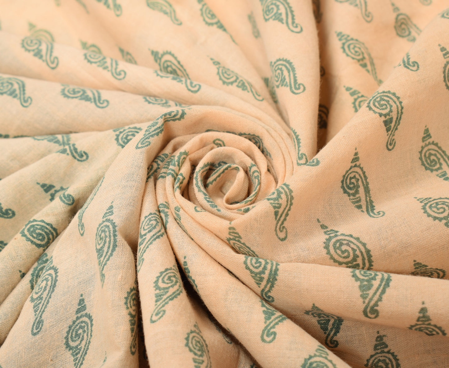 Sushila Vintage Beige Saree 100% Pure Cotton Woven & Printed Indian Craft Fabric