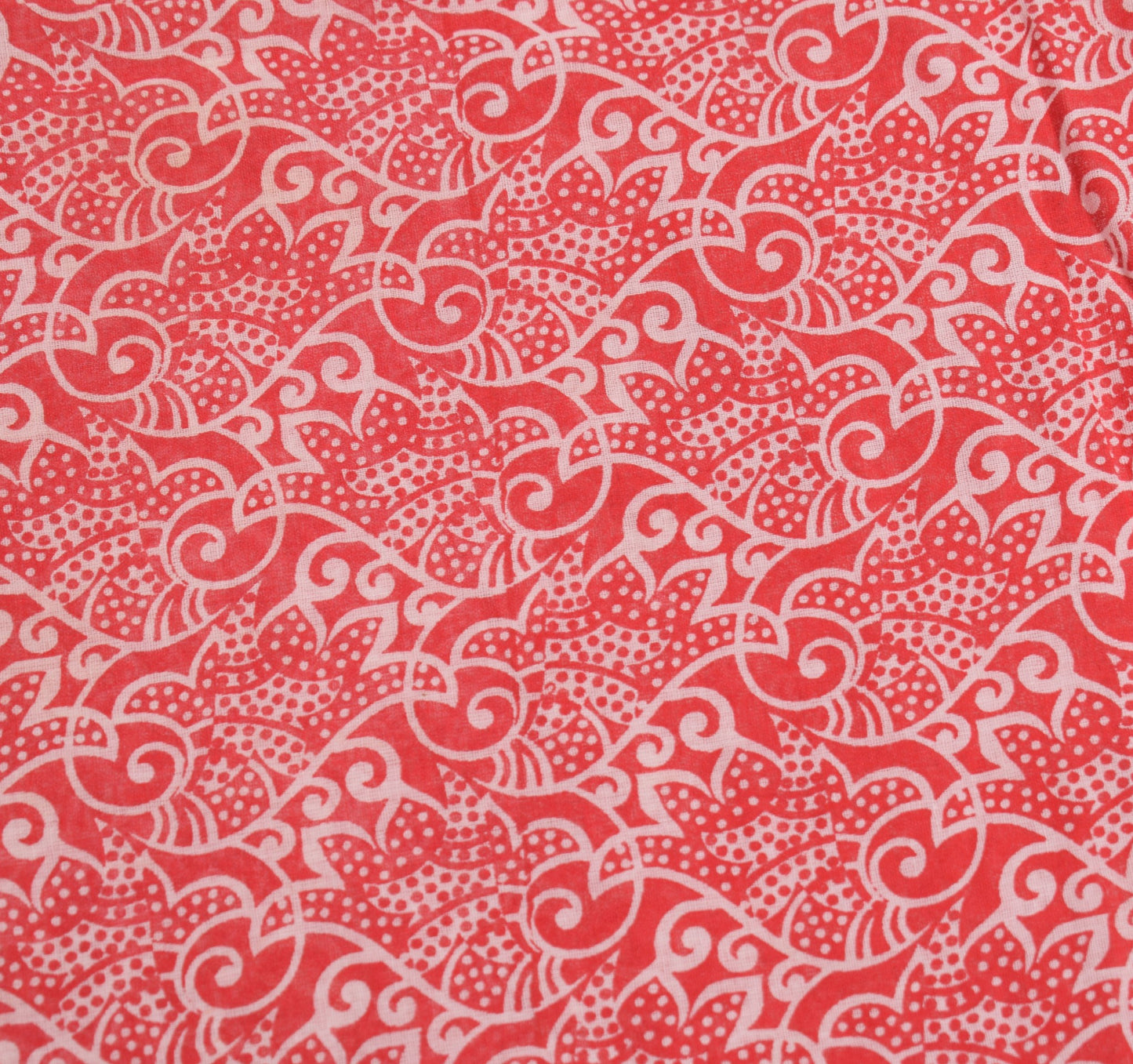 Sushila Vintage Daily Wear Saree 100%Pure Cotton Printed Red Floral Craft Fabric