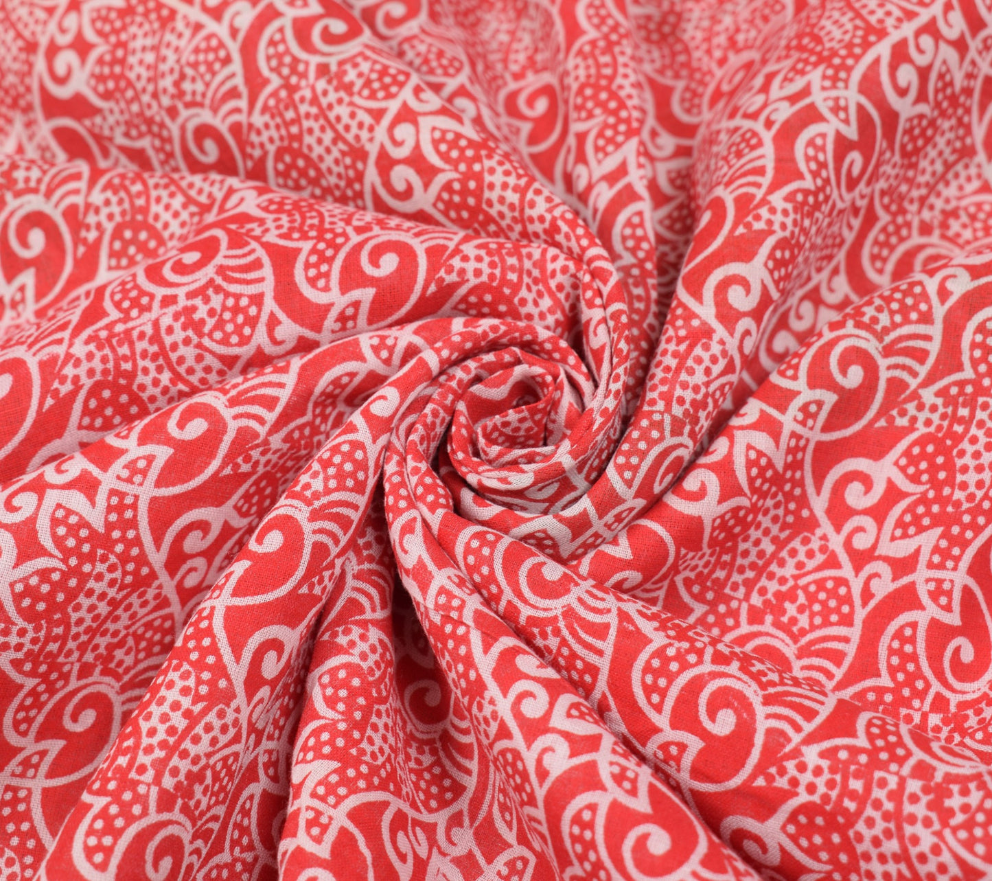 Sushila Vintage Daily Wear Saree 100%Pure Cotton Printed Red Floral Craft Fabric