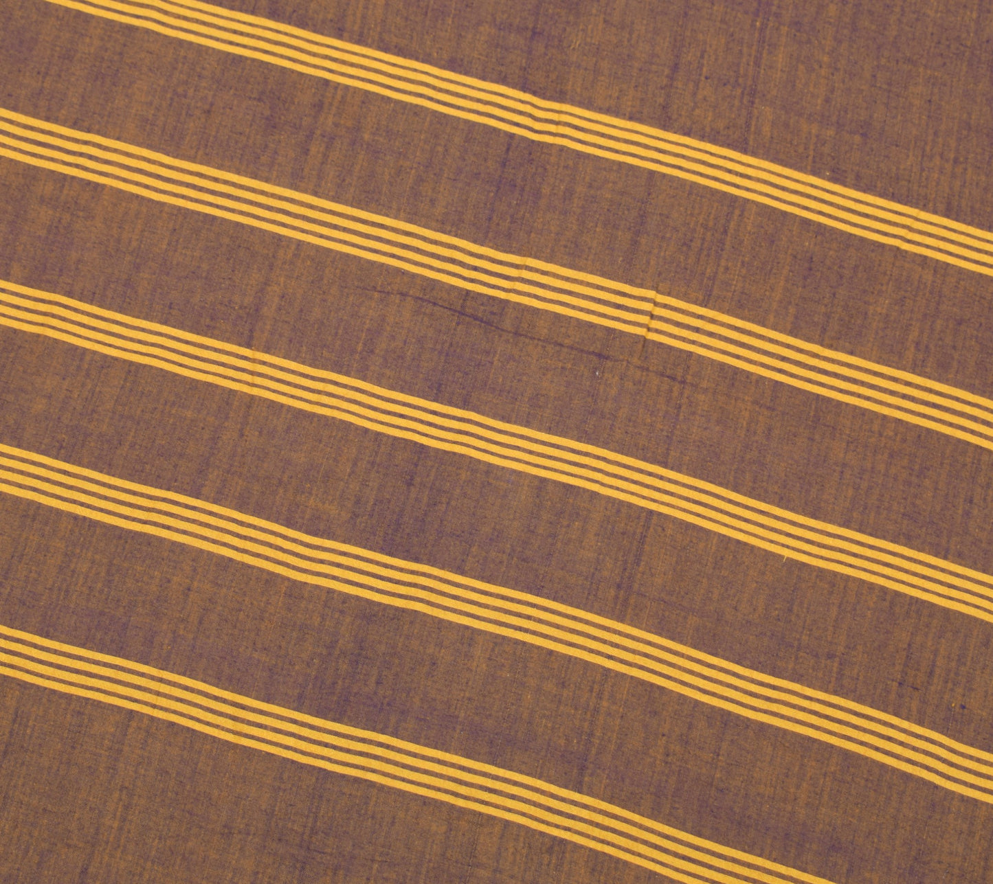 Sushila Vintage Mustard Blue Saree Pure Cotton Hand Woven Soft Sari Craft Fabric