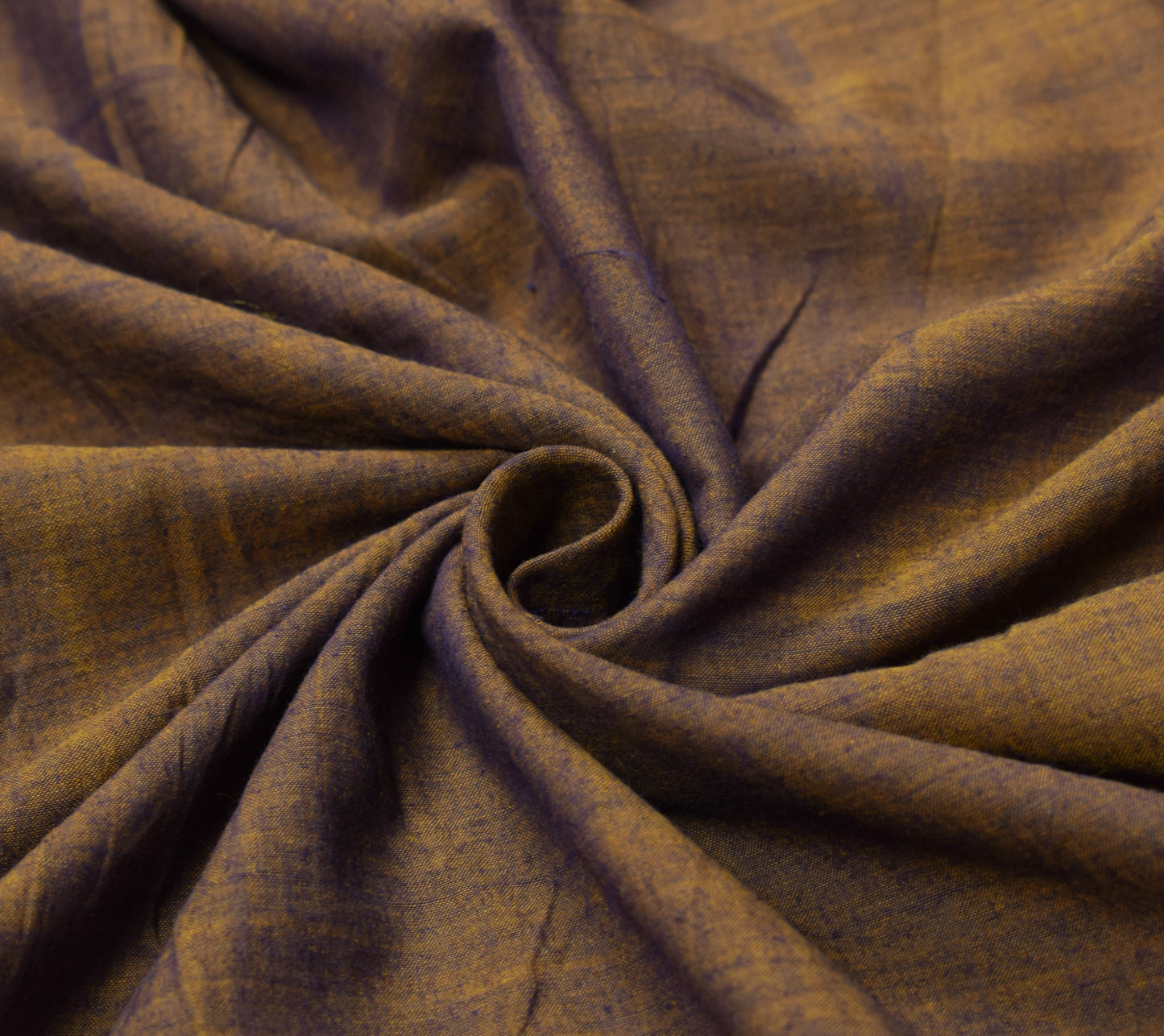 Sushila Vintage Mustard Blue Saree Pure Cotton Hand Woven Soft Sari Craft Fabric