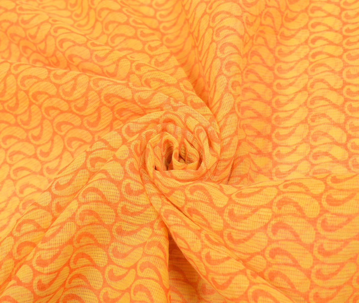 Sushila Vintage Yellow Saree with Border Art Cotton Printed Paisley Craft Fabric