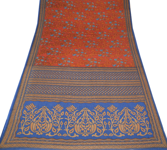 Sushila Vintage COLOR Saree 100% Pure Cotton Printed PATTERN Soft Craft Fabric