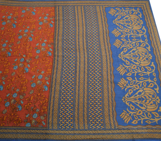 Sushila Vintage COLOR Saree 100% Pure Cotton Printed PATTERN Soft Craft Fabric