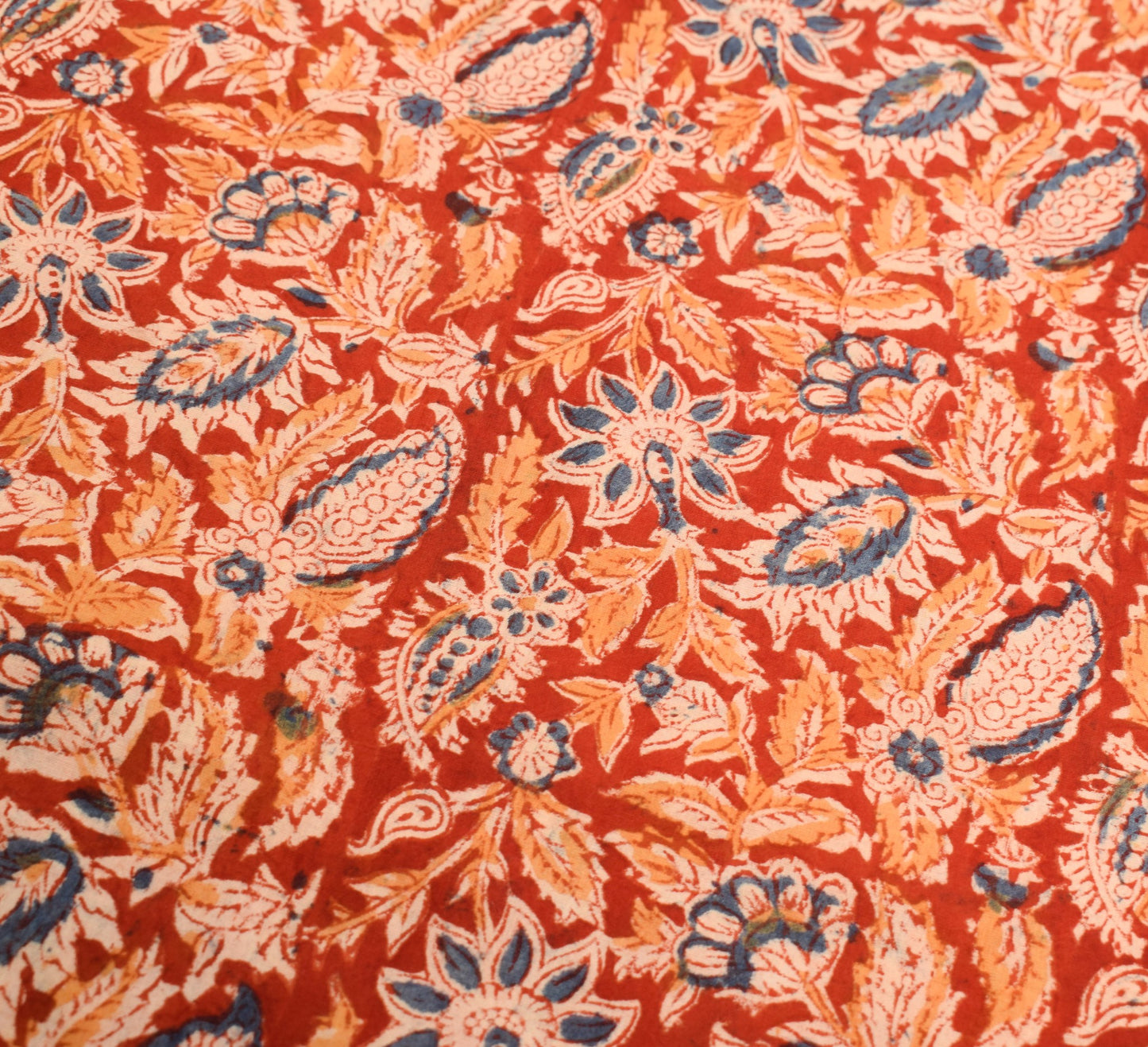 Sushila Vintage Real Ajrakh Print Saree Pure Cotton Red Handloom Sari Fabric