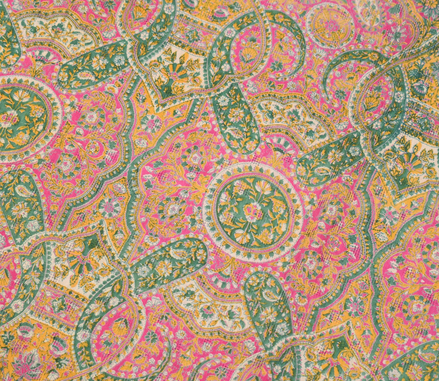 Sushila Vintage Paisley Printed Saree 100% Pure Cotton Blue Soft Craft Fabric