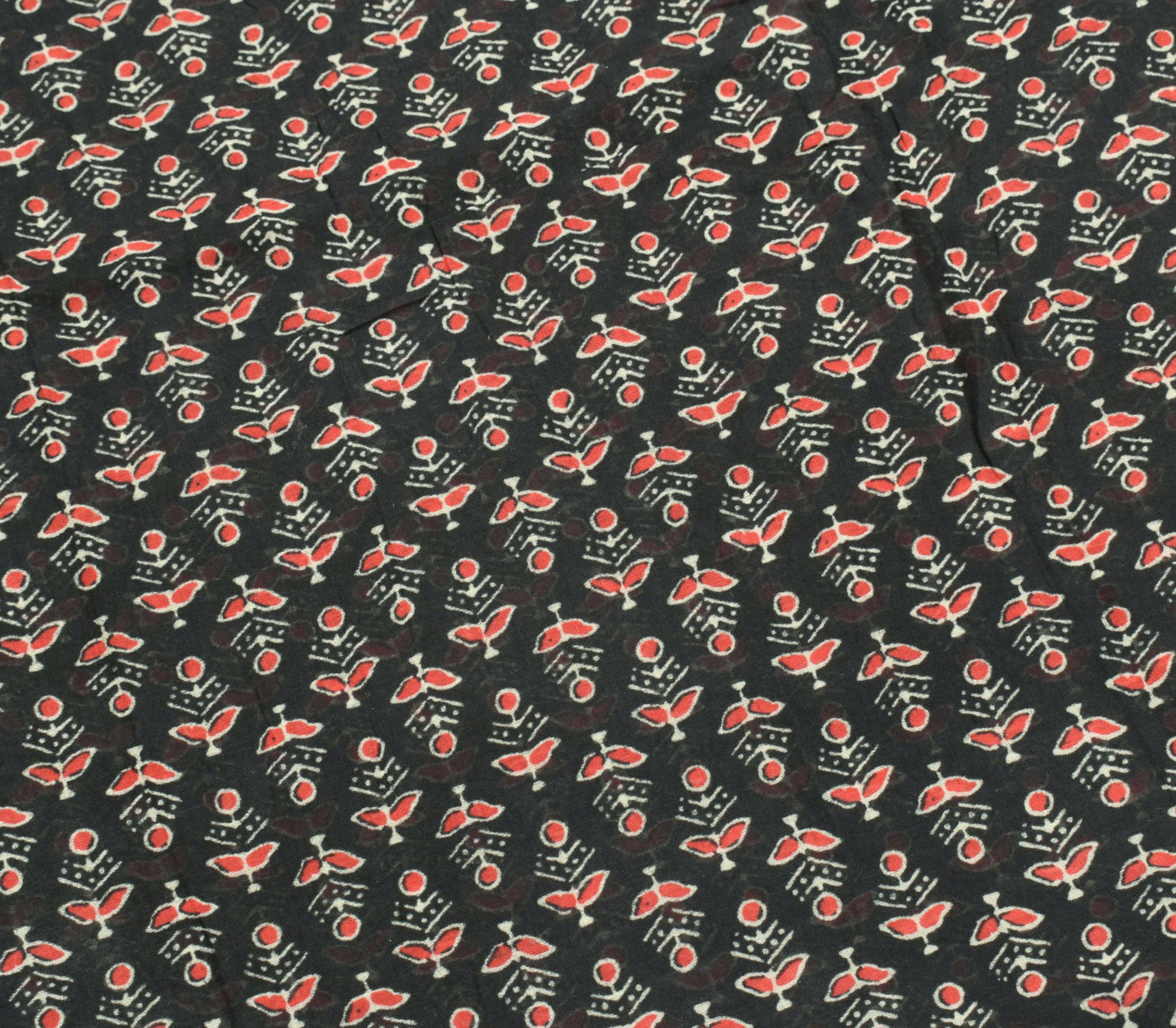 Sushila Vintage Floral Black Saree Pure Cotton Hand Block Printed Soft Fabric