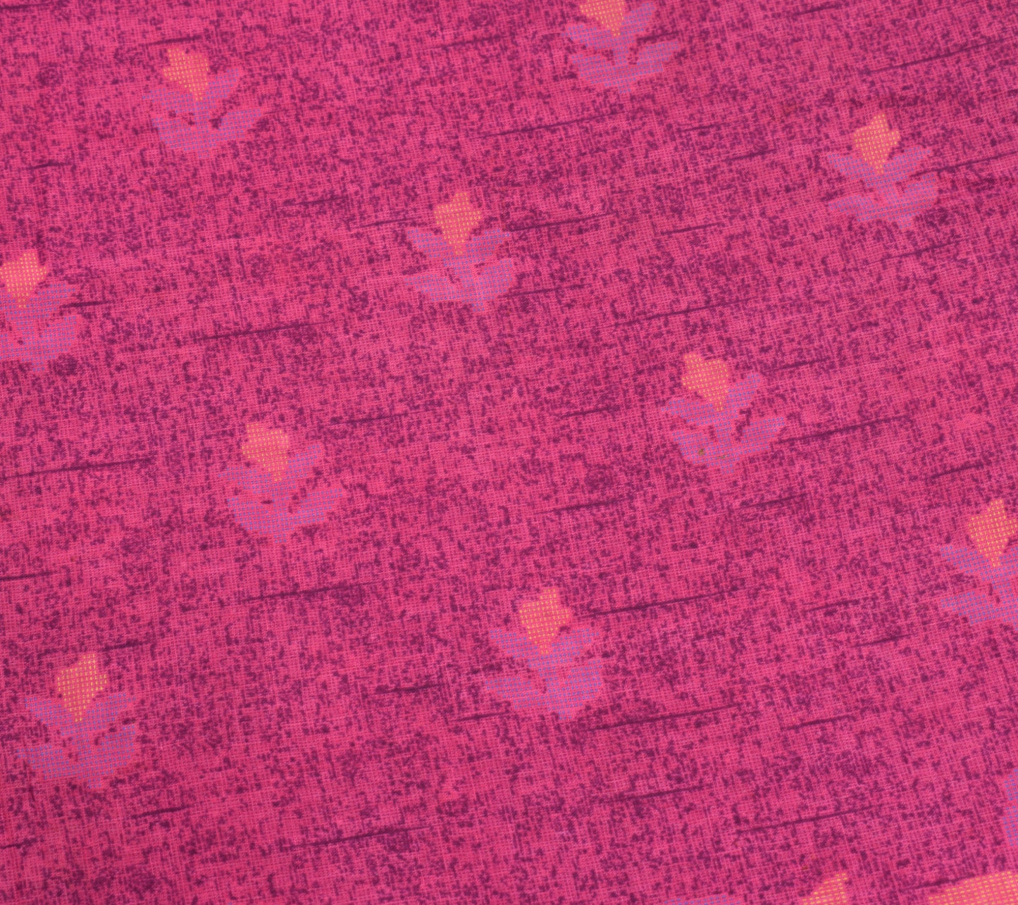 Sushila Vintage Pink Saree Soft Pure Cotton Printed Floral Indian Craft Fabric