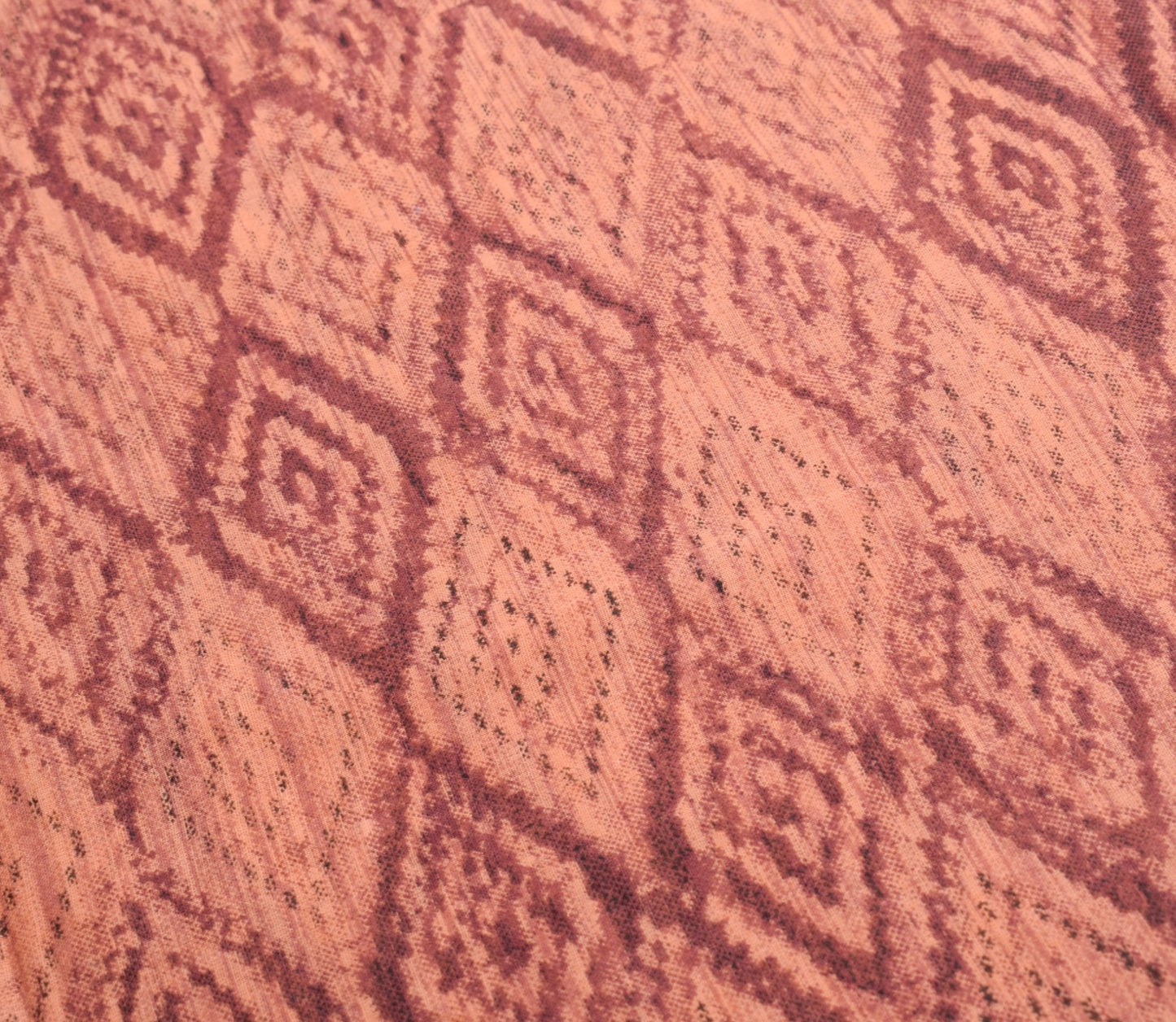 Sushila Vintage Dark Brown Saree Pure Cotton Printed Geometric Soft Craft Fabric