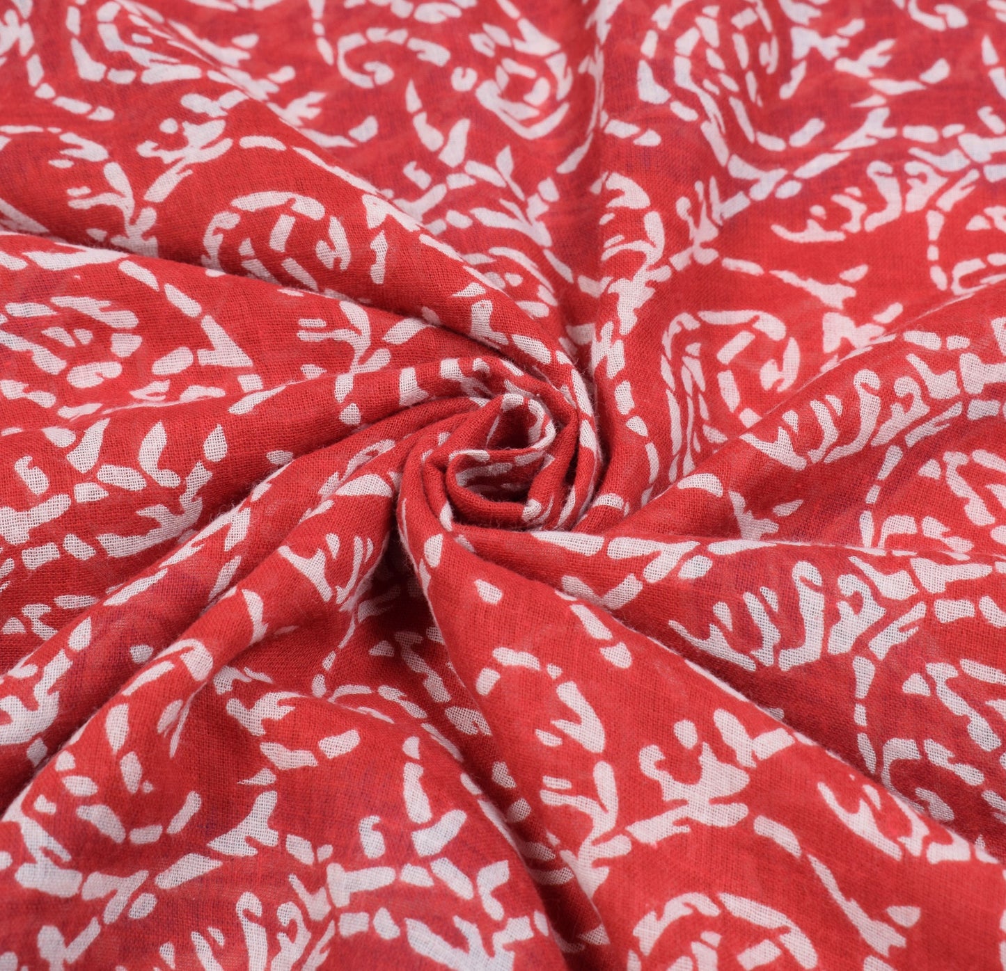 Sushila Vintage Red Blue Saree 100%Pure Cotton Printed Paisley Soft Craft Fabric