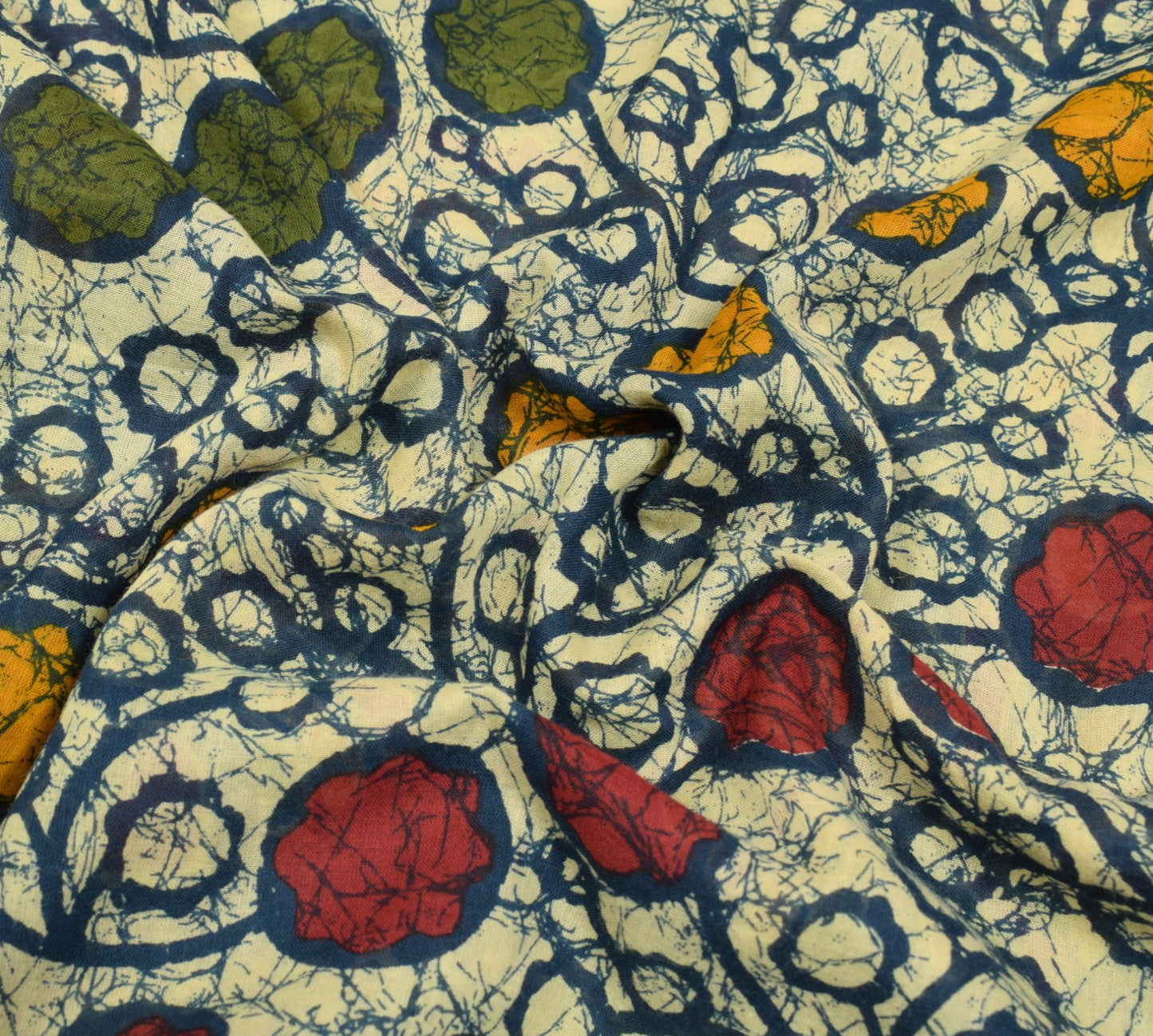 Sushila Vintage Cream Saree Pure Cotton Printed DailyWear Sari Soft Craft Fabric