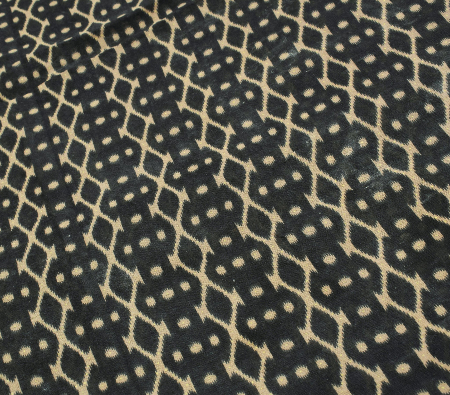 Sushila Vintage Black Saree 100% Pure Cotton Printed Indian Soft Craft Fabric