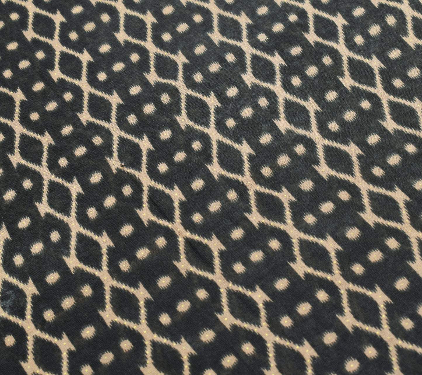 Sushila Vintage Black Saree 100% Pure Cotton Printed Indian Soft Craft Fabric