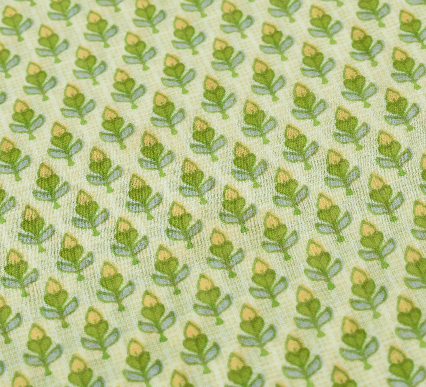 Sushila Vintage Light Green Saree Pure Cotton Printed Floral Soft Craft Fabric