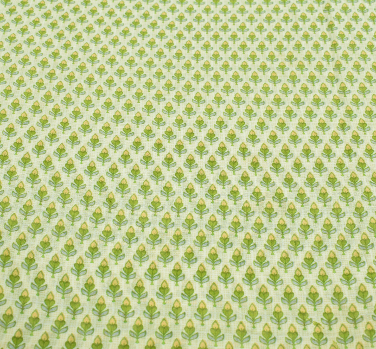 Sushila Vintage Light Green Saree Pure Cotton Printed Floral Soft Craft Fabric