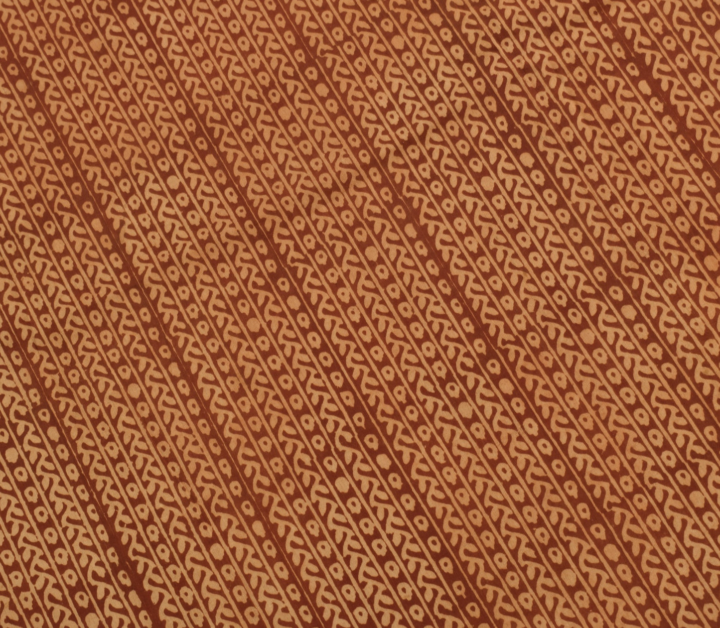 Sushila Vintage Ajrakh Print Saree 100% Pure Cotton Brown Handloom Sari Fabric