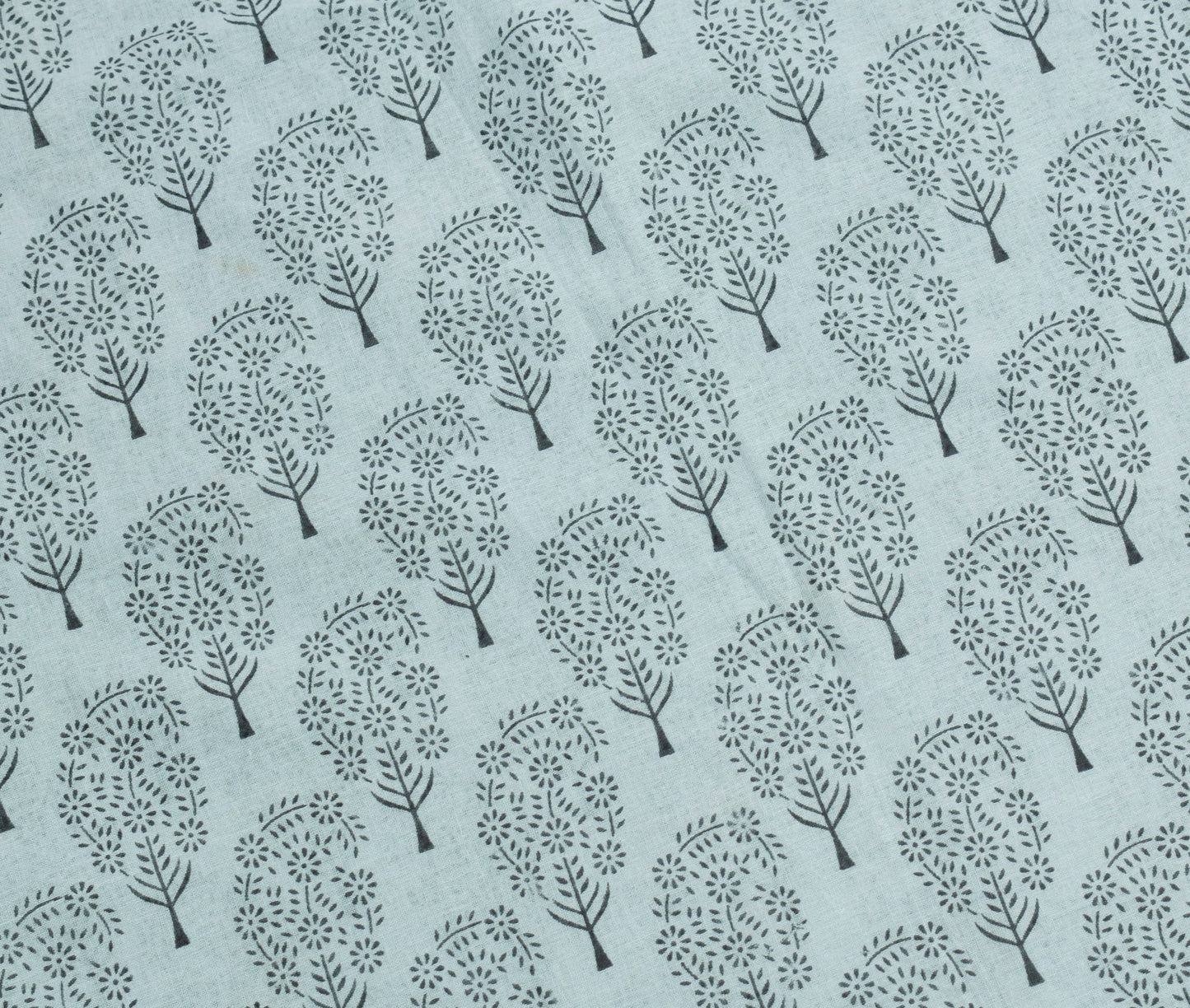 Sushila Vintage Ice Blue Floral Printed Saree 100% Pure Cotton Soft Craft Fabric