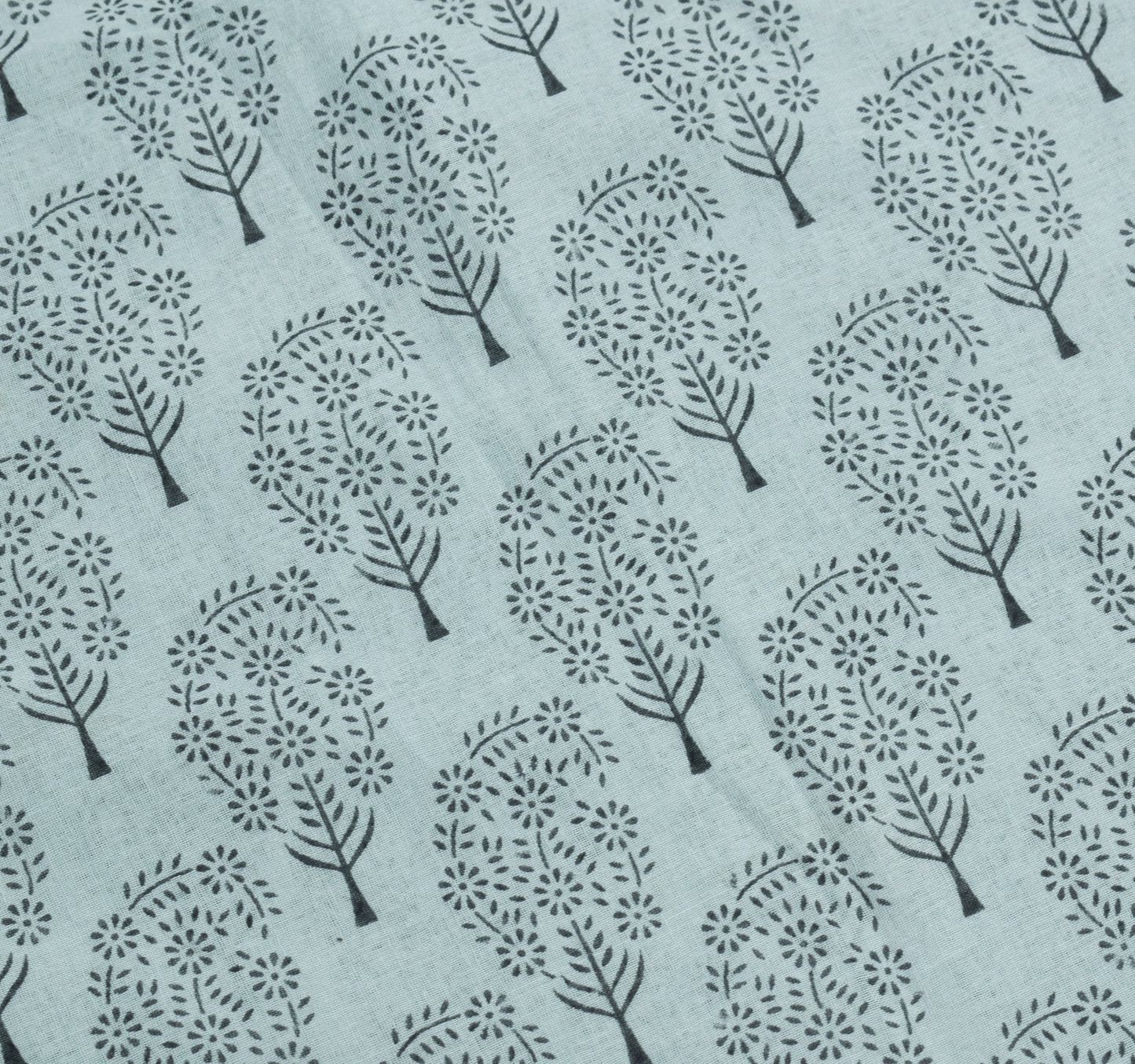 Sushila Vintage Ice Blue Floral Printed Saree 100% Pure Cotton Soft Craft Fabric