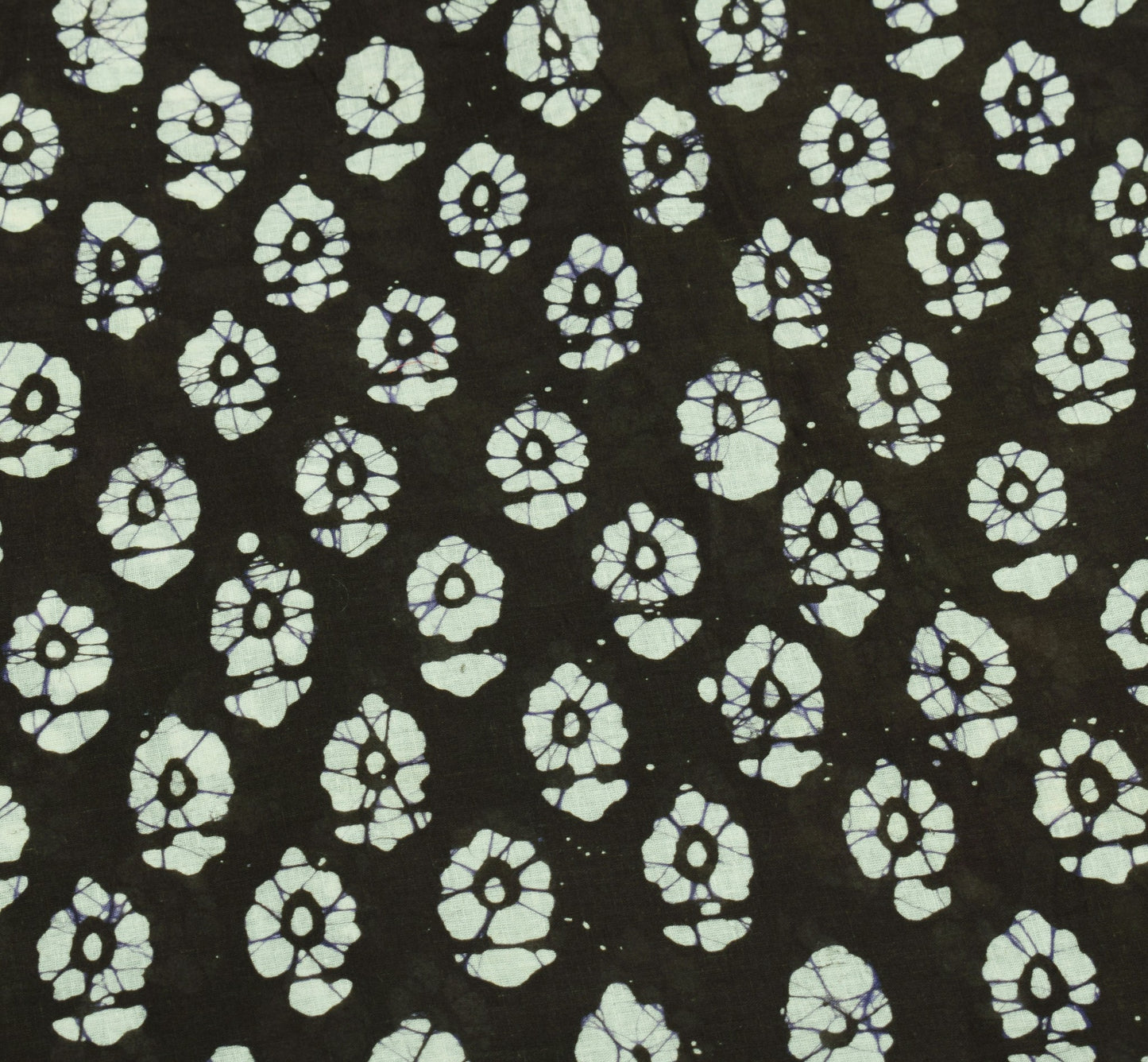 Sushila Vintage Dark Green Saree Pure Cotton Printed Batik Soft Craft Fabric