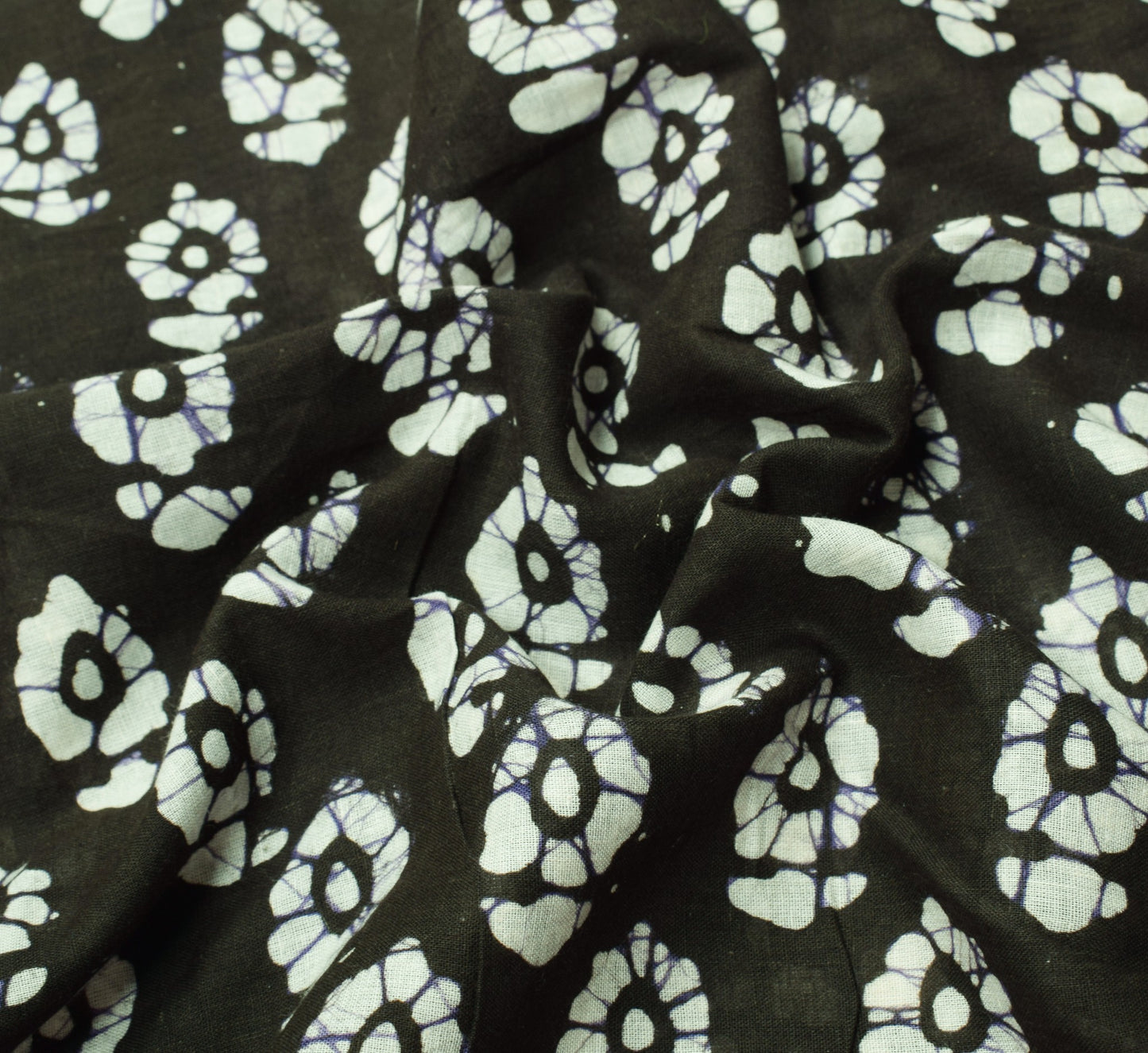 Sushila Vintage Dark Green Saree Pure Cotton Printed Batik Soft Craft Fabric