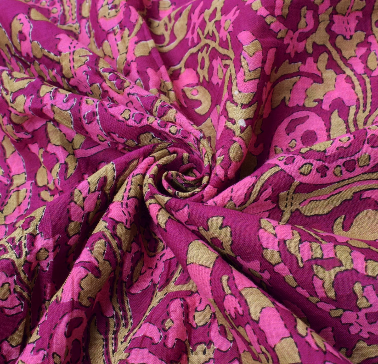 Sushila Vintage Purple Saree 100% Pure Cotton Paisley Printed Soft Craft Fabric