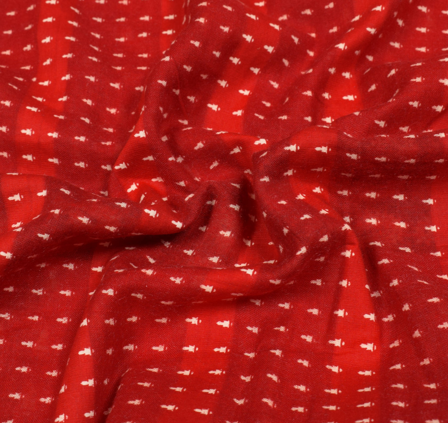 Sushila Vintage Traditional Red Saree 100% Pure Cotton Printed Soft Craft Fabric