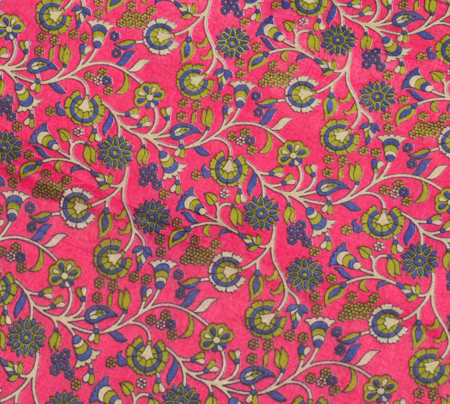 Sushila Vintage Brown Magenta Saree 100% Pure Cotton Printed Floral Craft Fabric
