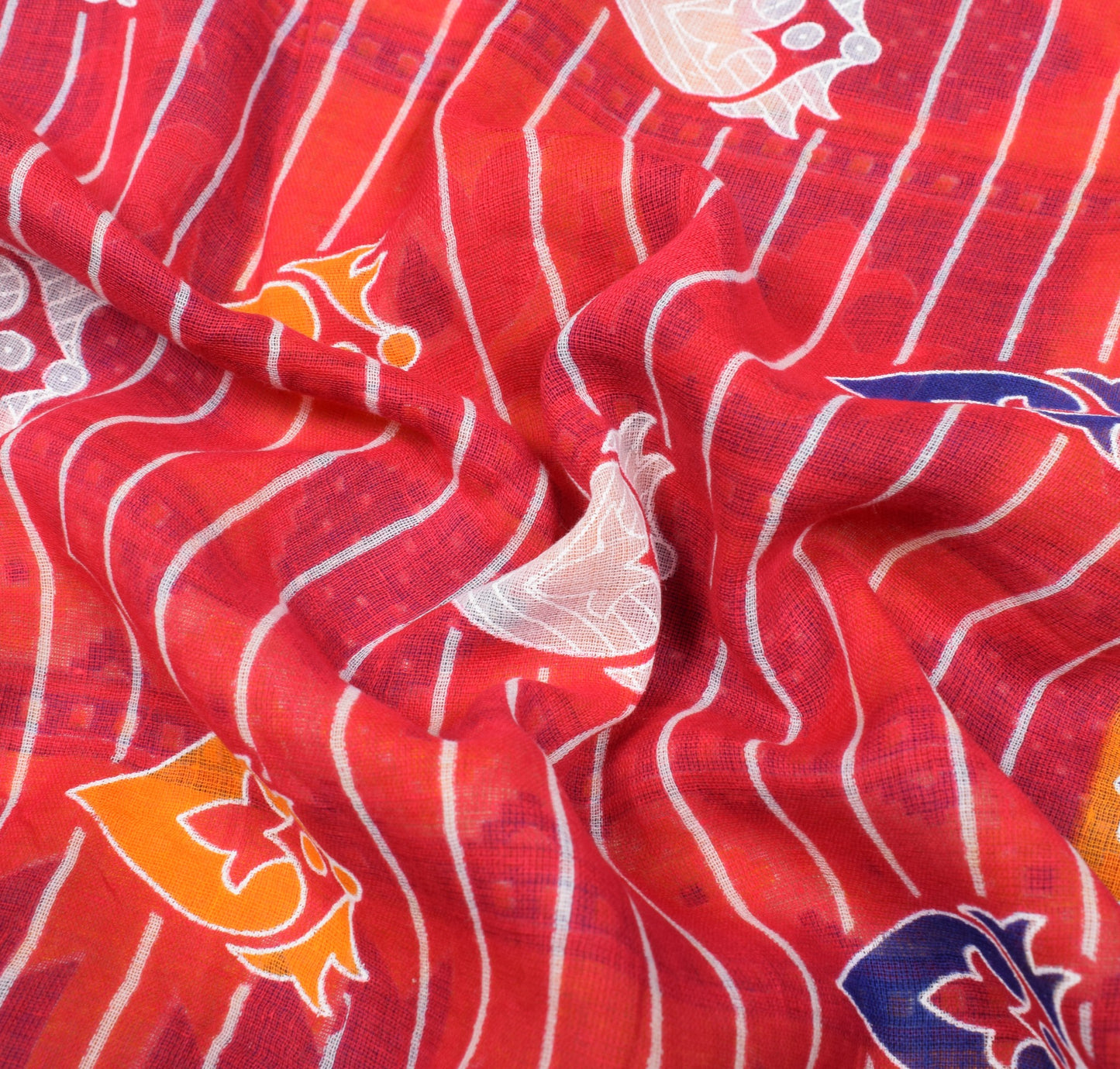 Sushila Vintage Dark Pink Saree 100%Pure Cotton Printed Geometrical Craft Fabric