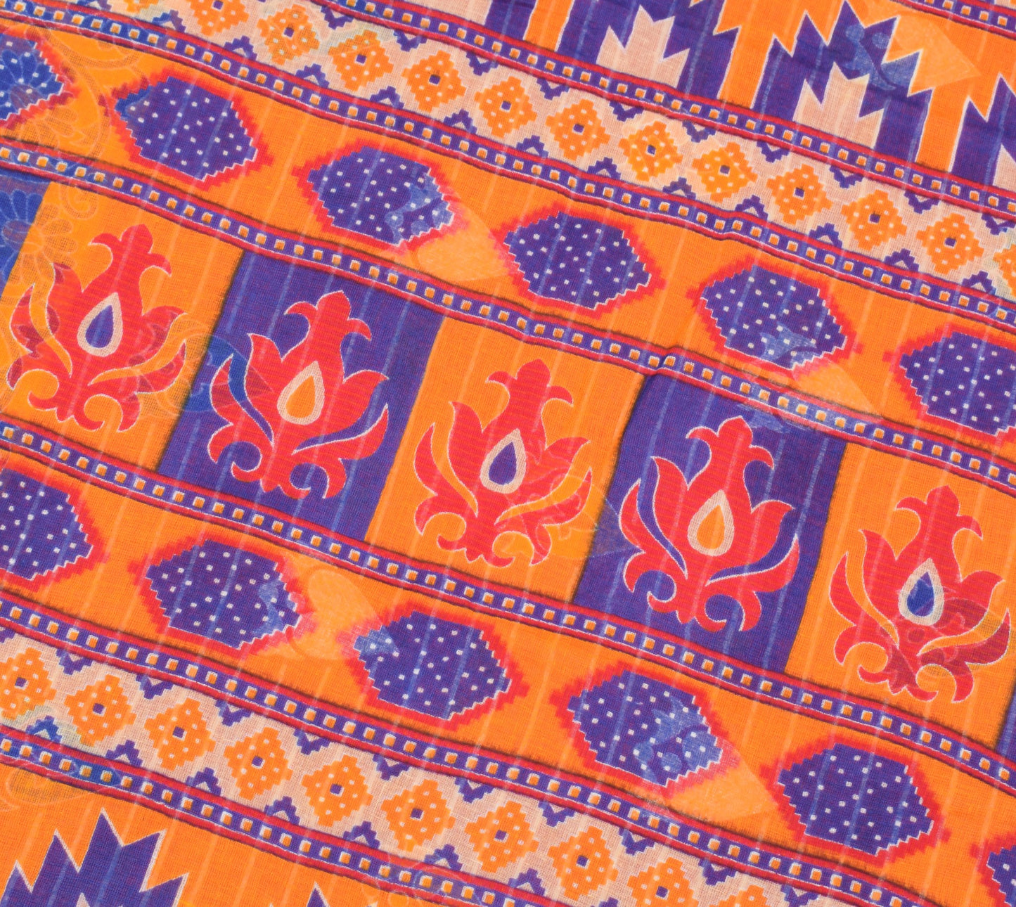 Sushila Vintage Dark Pink Saree 100%Pure Cotton Printed Geometrical Craft Fabric