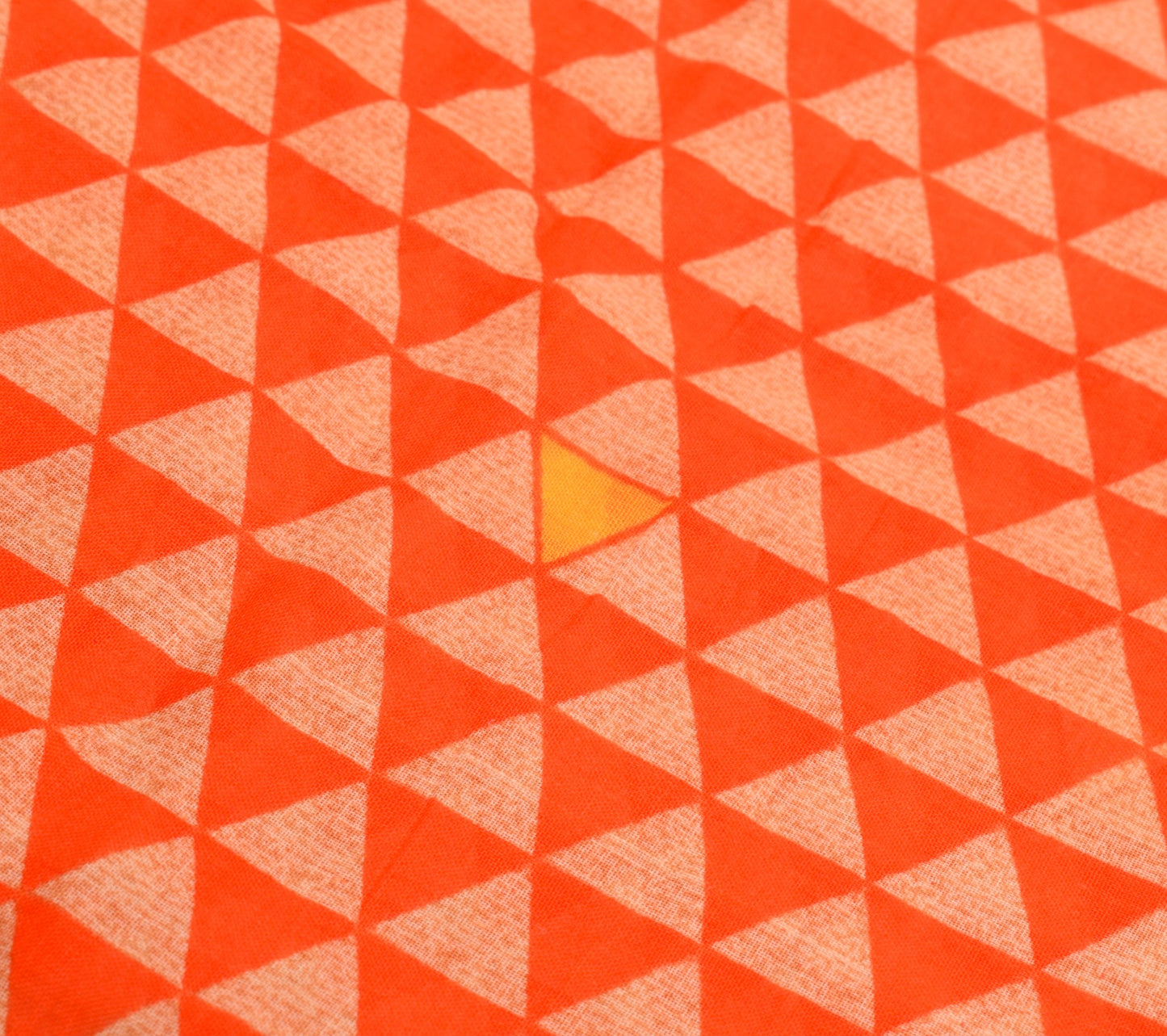 Sushila Vintage Orange Saree Geometrical Pure Cotton Printed Soft Craft Fabric