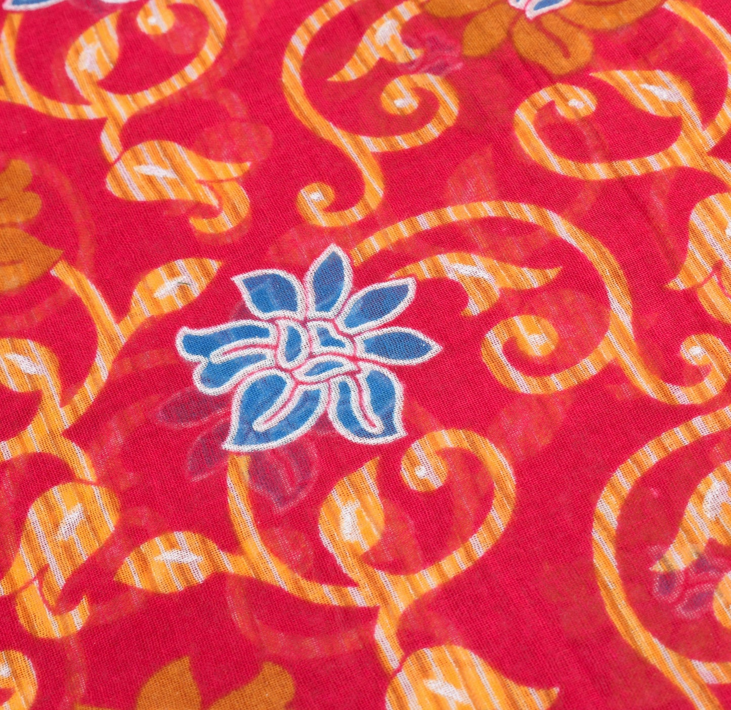 Sushila Vintage Saree 100% Pure Cotton Printed Floral Magenta Craft Dress Fabric