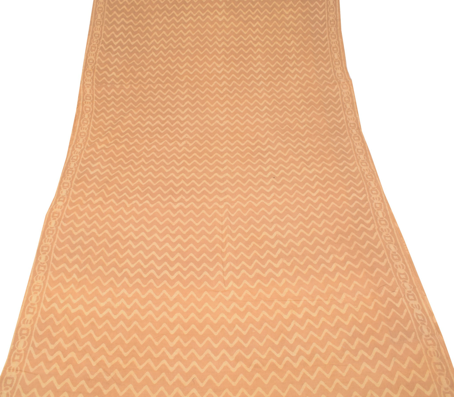 Sushila Vintage Handmade Batik Saree Pure Cotton Brown Printed Soft Craft Fabric