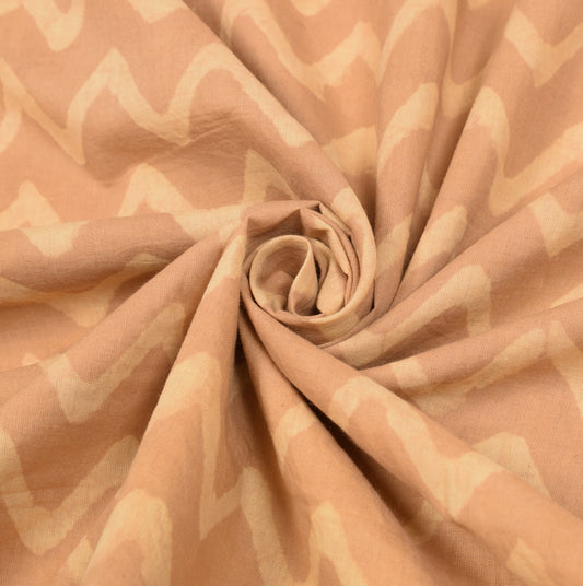 Sushila Vintage Handmade Batik Saree Pure Cotton Brown Printed Soft Craft Fabric