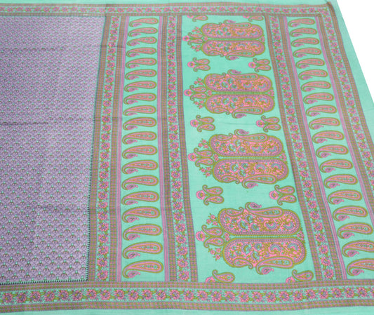 Sushila Vintage Indian Floral Saree 100% Pure Cotton Printed Soft Craft Fabric