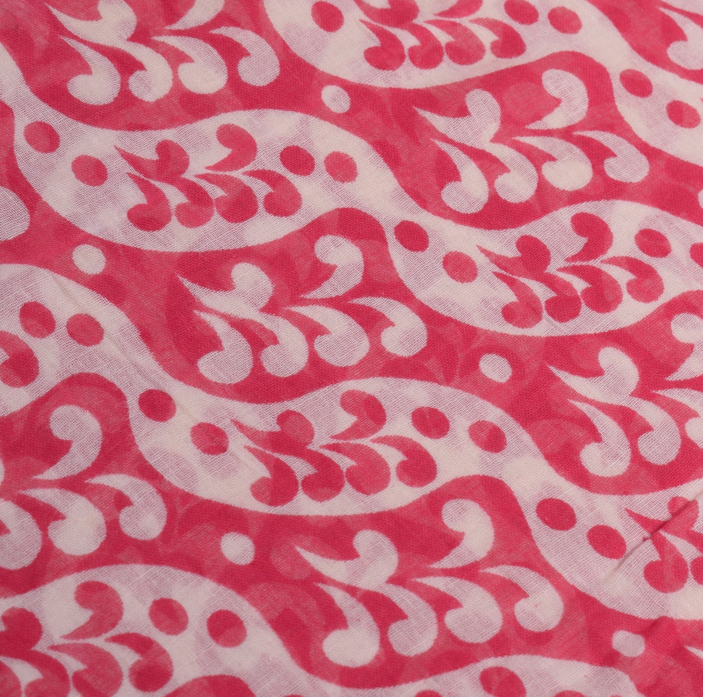 Sushila Vintage Pinkish Red Saree PureCotton Handmade Kalamkari Sari Soft Fabric