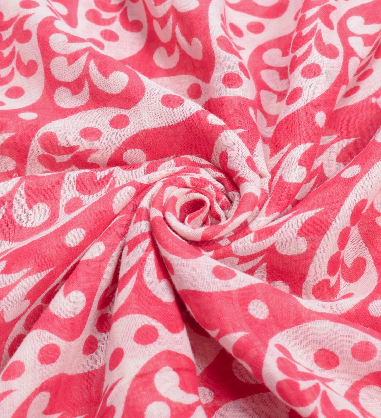 Sushila Vintage Pinkish Red Saree PureCotton Handmade Kalamkari Sari Soft Fabric