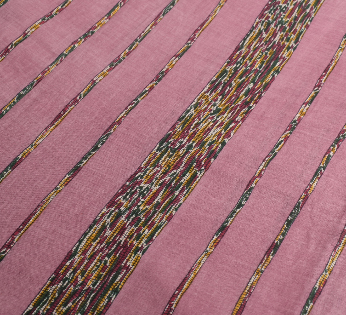 Sushila Vintage Pink Saree 100% Pure Cotton Kalamkari Printed Soft Craft Fabric